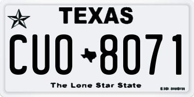 TX license plate CUO8071
