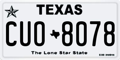 TX license plate CUO8078