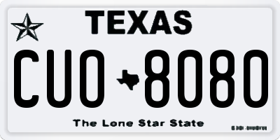 TX license plate CUO8080