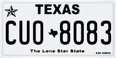 TX license plate CUO8083