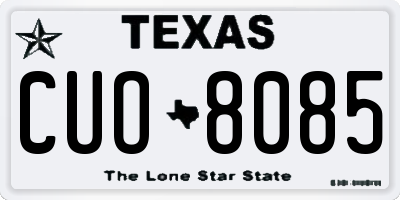 TX license plate CUO8085