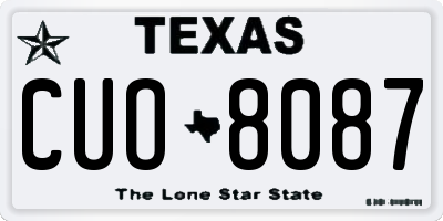 TX license plate CUO8087