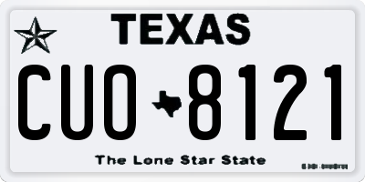 TX license plate CUO8121