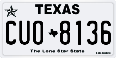 TX license plate CUO8136