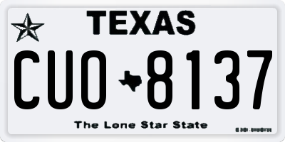 TX license plate CUO8137