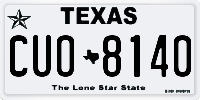 TX license plate CUO8140