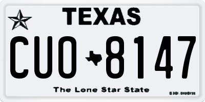 TX license plate CUO8147