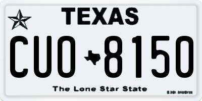 TX license plate CUO8150