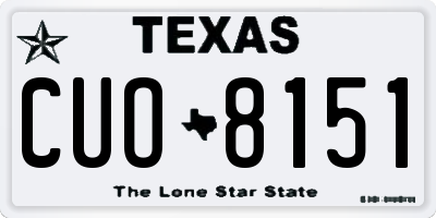 TX license plate CUO8151
