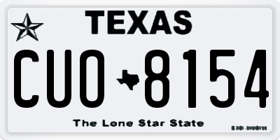 TX license plate CUO8154