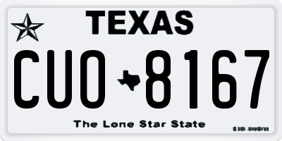 TX license plate CUO8167