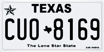 TX license plate CUO8169