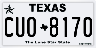 TX license plate CUO8170