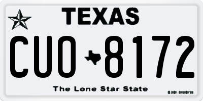 TX license plate CUO8172
