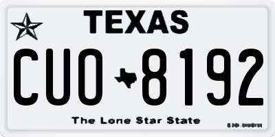 TX license plate CUO8192