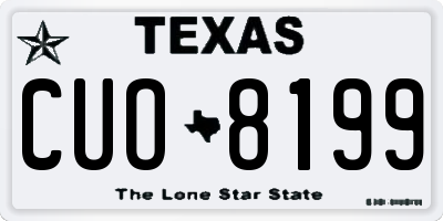 TX license plate CUO8199