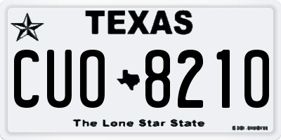 TX license plate CUO8210