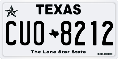 TX license plate CUO8212