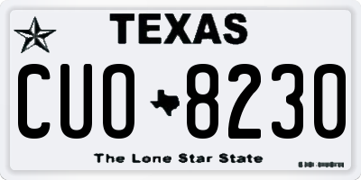 TX license plate CUO8230