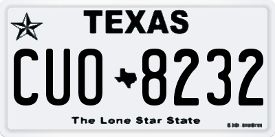 TX license plate CUO8232