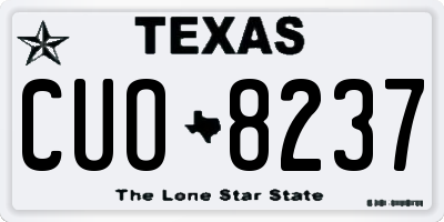 TX license plate CUO8237