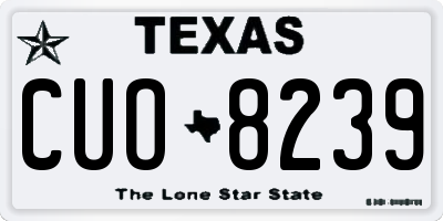 TX license plate CUO8239