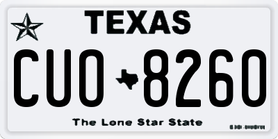 TX license plate CUO8260
