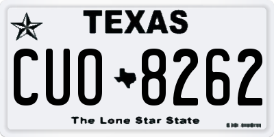 TX license plate CUO8262