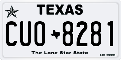 TX license plate CUO8281