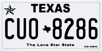 TX license plate CUO8286