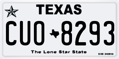 TX license plate CUO8293