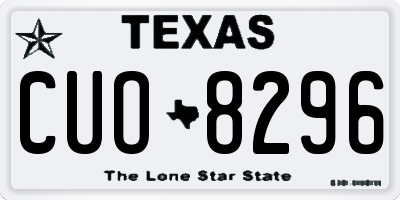TX license plate CUO8296