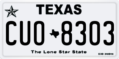 TX license plate CUO8303