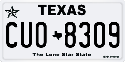 TX license plate CUO8309