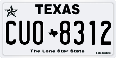 TX license plate CUO8312