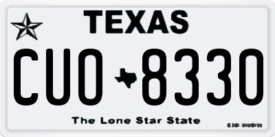 TX license plate CUO8330