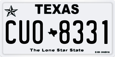 TX license plate CUO8331
