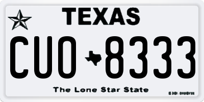 TX license plate CUO8333