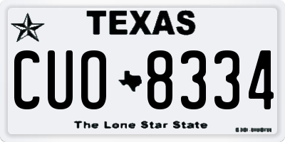 TX license plate CUO8334