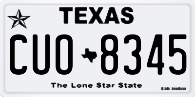 TX license plate CUO8345