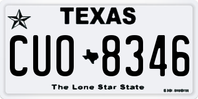 TX license plate CUO8346
