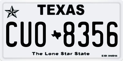 TX license plate CUO8356