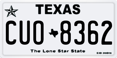 TX license plate CUO8362