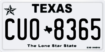 TX license plate CUO8365