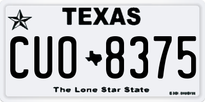 TX license plate CUO8375