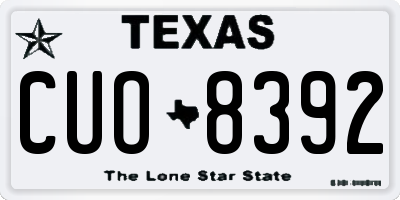 TX license plate CUO8392