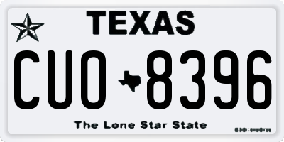 TX license plate CUO8396