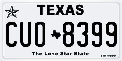 TX license plate CUO8399
