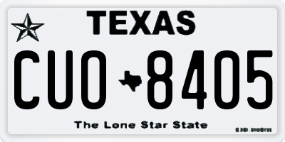 TX license plate CUO8405
