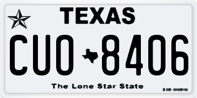 TX license plate CUO8406